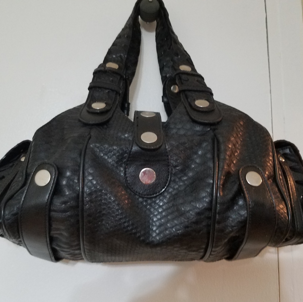 Black leather bag
